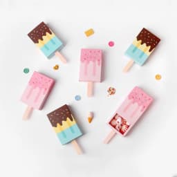 5pcs/10pcs Ice cream Shape Candy Boxes Cartoon Pull-out Tray Kraft Paper Popcorn Box Party Favors Box Birthday Decor