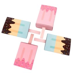 5pcs/10pcs Ice cream Shape Candy Boxes Cartoon Pull-out Tray Kraft Paper Popcorn Box Party Favors Box Birthday Decor