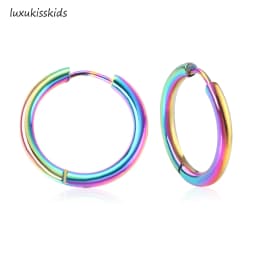 LUXUKISSKIDS Hoop Earrings 1pairs Anti Allergy For Woman/Men Huggie Round Aretes Small серьги Steel Circle Clips Korean