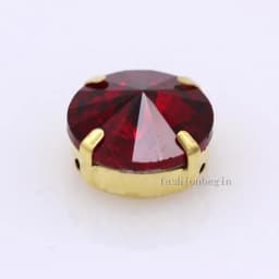 24Colors 6/8/10/12/14/16/18/25MM Rivoli Round Sew on Rhinestone Crystal With Golden Button For Garments Jewelry Shoes Diy Trims