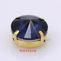 24Colors 6/8/10/12/14/16/18/25MM Rivoli Round Sew on Rhinestone Crystal With Golden Button For Garments Jewelry Shoes Diy Trims