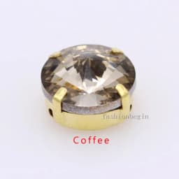24Colors 6/8/10/12/14/16/18/25MM Rivoli Round Sew on Rhinestone Crystal With Golden Button For Garments Jewelry Shoes Diy Trims