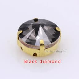 24Colors 6/8/10/12/14/16/18/25MM Rivoli Round Sew on Rhinestone Crystal With Golden Button For Garments Jewelry Shoes Diy Trims