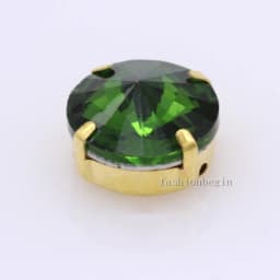 24Colors 6/8/10/12/14/16/18/25MM Rivoli Round Sew on Rhinestone Crystal With Golden Button For Garments Jewelry Shoes Diy Trims