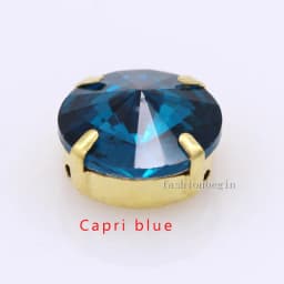 24Colors 6/8/10/12/14/16/18/25MM Rivoli Round Sew on Rhinestone Crystal With Golden Button For Garments Jewelry Shoes Diy Trims