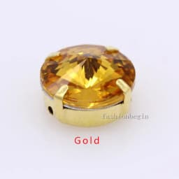 24Colors 6/8/10/12/14/16/18/25MM Rivoli Round Sew on Rhinestone Crystal With Golden Button For Garments Jewelry Shoes Diy Trims