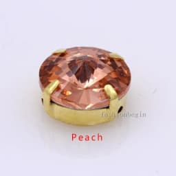 24Colors 6/8/10/12/14/16/18/25MM Rivoli Round Sew on Rhinestone Crystal With Golden Button For Garments Jewelry Shoes Diy Trims