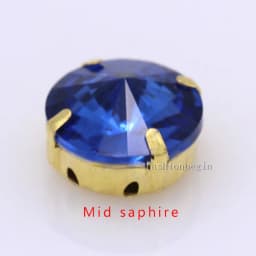 24Colors 6/8/10/12/14/16/18/25MM Rivoli Round Sew on Rhinestone Crystal With Golden Button For Garments Jewelry Shoes Diy Trims