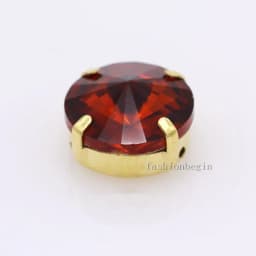 24Colors 6/8/10/12/14/16/18/25MM Rivoli Round Sew on Rhinestone Crystal With Golden Button For Garments Jewelry Shoes Diy Trims