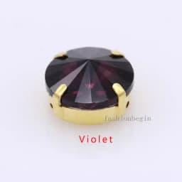 24Colors 6/8/10/12/14/16/18/25MM Rivoli Round Sew on Rhinestone Crystal With Golden Button For Garments Jewelry Shoes Diy Trims