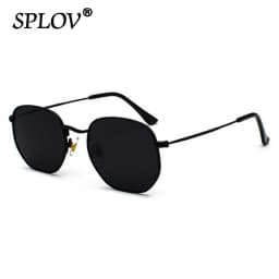 Hexagon Men Women Sunglasses Square Polygon Sun Glasses Brand Designer Retro Shades Metal Frame Eyewear TOP UV400 De Sol Hombre