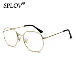 Hexagon Men Women Sunglasses Square Polygon Sun Glasses Brand Designer Retro Shades Metal Frame Eyewear TOP UV400 De Sol Hombre