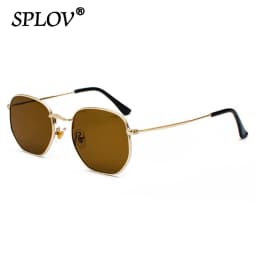 Hexagon Men Women Sunglasses Square Polygon Sun Glasses Brand Designer Retro Shades Metal Frame Eyewear TOP UV400 De Sol Hombre