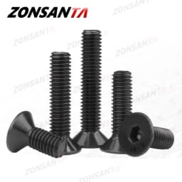 ZONSANTA M2 M2.5 M3 M4 M5 M6 Din7991 Carbon Steel Bolt DIY Hexagon Hex Socket Flat Head Countersunk Screw Black Furniture Screws
