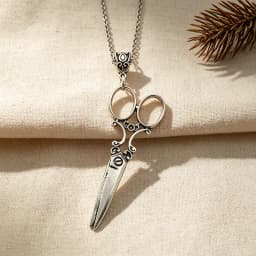 Vintage Scissor Pendant Necklace Women Men Gothic Goth Y2k Steampunk Long Collar Victorian Aesthetic Jewelry Grunge Accessories