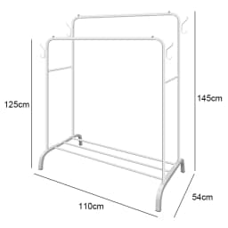 Double Rail Clothes Rack Standing Clothes Rail Shoes Rack Storage Shelf Wall Clothes Rack for Wardrobe Room Bedroom Living Room