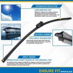 Erick's Wiper Front & Rear Wiper Blades Set For Peugeot 208 2012 - 2018 Windshield Windscreen Window Brushes 26"+16"+14"