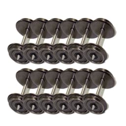Evemodel 12pcs/24pcs Model Trains HO Scale 1:87 36" DC Wheelsets Metal Wheels C8724