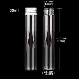 10 pieces 5ml/6ml/7ml/10ml/14ml/18ml/20ml/25ml/30ml Glass Bottles with Aluminium Lids Small Mini Glass Jars 9 Sizes U-pick