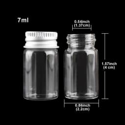 10 pieces 5ml/6ml/7ml/10ml/14ml/18ml/20ml/25ml/30ml Glass Bottles with Aluminium Lids Small Mini Glass Jars 9 Sizes U-pick