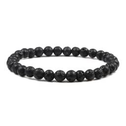 Charm Bracelet Natural Stone Beads 6/8/10mm Volcanic Lava Tiger Eye Beads Elastic Bracelets For Men Women Jewelry Pulsera Hombre