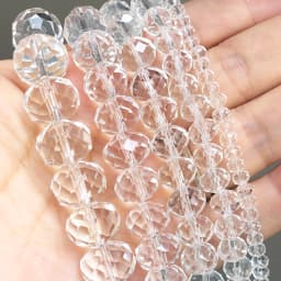 Faceted AB Clear Glass Crystal Rondelle Beads Loose Beads For Jewelry Making DIY Bracelets Necklace Strands 4/6/8/10/12/14mm