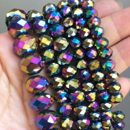 Faceted AB Clear Glass Crystal Rondelle Beads Loose Beads For Jewelry Making DIY Bracelets Necklace Strands 4/6/8/10/12/14mm