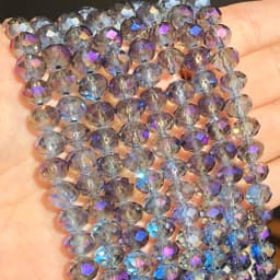 Faceted AB Clear Glass Crystal Rondelle Beads Loose Beads For Jewelry Making DIY Bracelets Necklace Strands 4/6/8/10/12/14mm