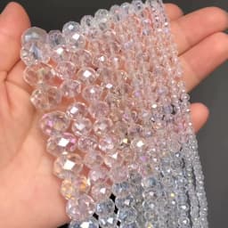 Faceted AB Clear Glass Crystal Rondelle Beads Loose Beads For Jewelry Making DIY Bracelets Necklace Strands 4/6/8/10/12/14mm