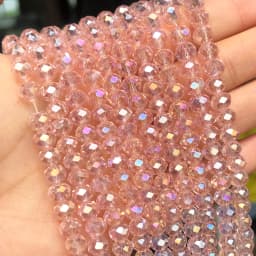 Faceted AB Clear Glass Crystal Rondelle Beads Loose Beads For Jewelry Making DIY Bracelets Necklace Strands 4/6/8/10/12/14mm