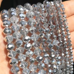 Faceted AB Clear Glass Crystal Rondelle Beads Loose Beads For Jewelry Making DIY Bracelets Necklace Strands 4/6/8/10/12/14mm