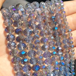 Faceted AB Clear Glass Crystal Rondelle Beads Loose Beads For Jewelry Making DIY Bracelets Necklace Strands 4/6/8/10/12/14mm