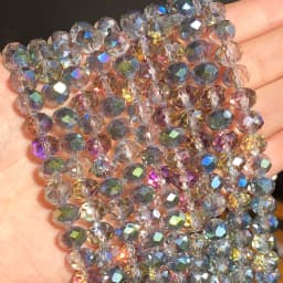 Faceted AB Clear Glass Crystal Rondelle Beads Loose Beads For Jewelry Making DIY Bracelets Necklace Strands 4/6/8/10/12/14mm