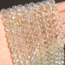 Faceted AB Clear Glass Crystal Rondelle Beads Loose Beads For Jewelry Making DIY Bracelets Necklace Strands 4/6/8/10/12/14mm