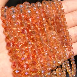 Faceted AB Clear Glass Crystal Rondelle Beads Loose Beads For Jewelry Making DIY Bracelets Necklace Strands 4/6/8/10/12/14mm