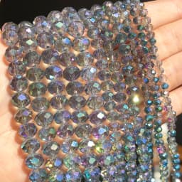 Faceted AB Clear Glass Crystal Rondelle Beads Loose Beads For Jewelry Making DIY Bracelets Necklace Strands 4/6/8/10/12/14mm