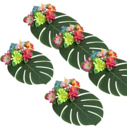 12pcs Tropical Palm Leaves Artifici Leaf Decor Wedding Decoration Green Jungle Plant Leaf Hawaiian Luau Home Party Decoration