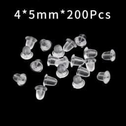 200pcs Rubber Earring Back Silicone Round Ear Plug Blocked Caps Earrings Back Stoppers For DIY Parts Jewelry Findings Making