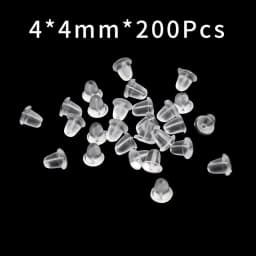 200pcs Rubber Earring Back Silicone Round Ear Plug Blocked Caps Earrings Back Stoppers For DIY Parts Jewelry Findings Making