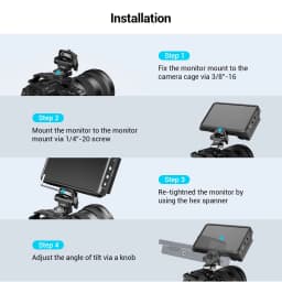SmallRig DSLR Camera Adjustable Camera Monitor Holder Swivel and Tilt Adjustable Monitor Mount with ARRI-Style Mount 2903C