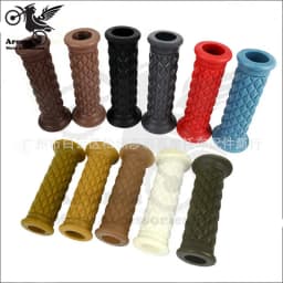 16 Colors Available Brown Red Black Hot Retro Cafe Racer Parts 22MM 25MM Rubber Motorbike Grip for Honda Suzuki Yamaha Harley So
