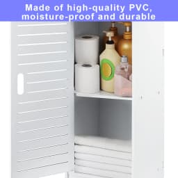White Waterproof Bathroom Organizer Cabinet - Free Standing Storage Unit Cabinets & Cupboards