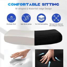 Durrafy Ergonomic Office Chair High Back Adjustable Armrests Lumbar Support 90°-130° Tilt Lockable Mesh Computer Chair Black