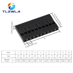 Dupont Plastic Shell Plug 2.54mm Single Row Dupont Connector 1P/2P/3P/4P/5P/6P/7P/8P/9P/10P Housing