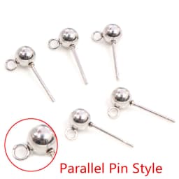30pcs 3/4/5/6mm 316 Stainless Steel Ball Pin Findings Stud Earring Basic Pins Stoppers Connector For DIY Jewelry Making Supplies