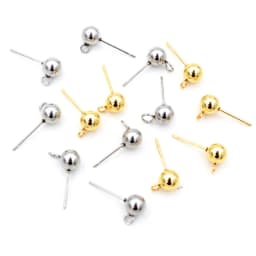 30pcs 3/4/5/6mm 316 Stainless Steel Ball Pin Findings Stud Earring Basic Pins Stoppers Connector For DIY Jewelry Making Supplies