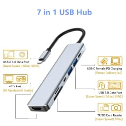 USB C Hub Splitter to 4K HDMI-Compatible USB 3.0 Type C Adapter SD TF Docking Station for MacBook iPad Samsung S22 Dex Laptop