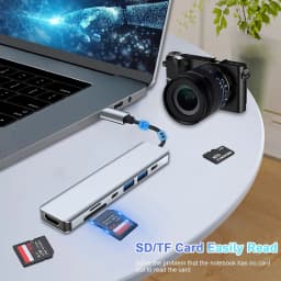 USB C Hub Splitter to 4K HDMI-Compatible USB 3.0 Type C Adapter SD TF Docking Station for MacBook iPad Samsung S22 Dex Laptop