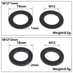 Bicycle Thru Axle Washer M12x1mm/2mm/3mm/4mm Axle Washers M12 Washer Hubs Tube Shaft Skewers Washers Flat/Conical Washer