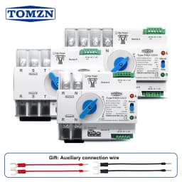 TOMZN Din Rail 2P 3P 4P ATS Dual Power Automatic Transfer Switch Electrical Selector Switches Uninterrupted Power 63A 100A 125A